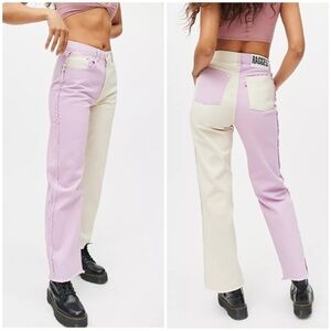 Ragged Priest Straight Leg Wonder Jeans 2 Tone Bicolor Beige Lilac Sz 26